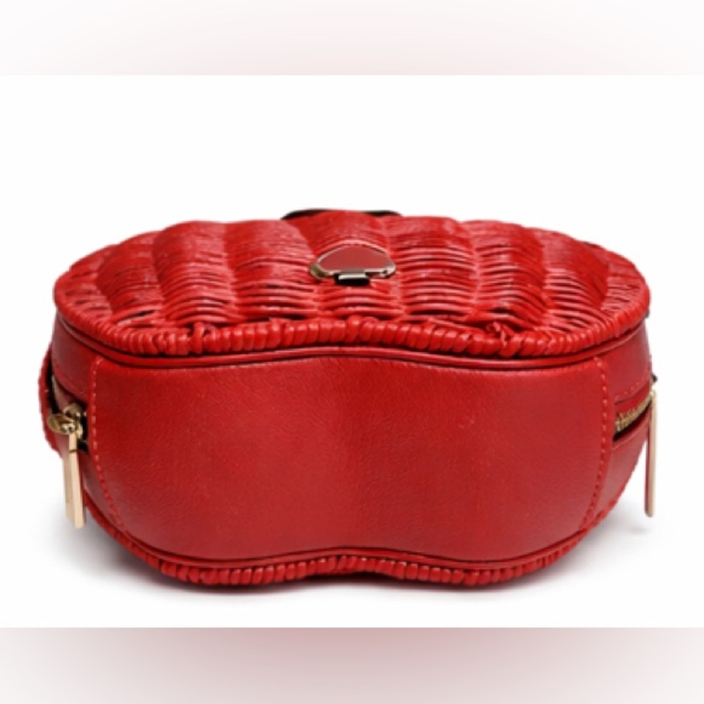 ☀️KATE SPADE HONEYCRISP APPLE WICKER PURSE * Novelty * NWT - Picture 5 of 6
